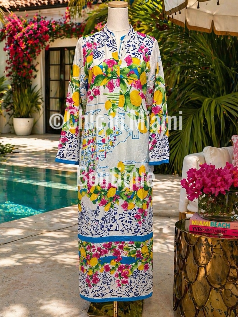 Antica Sartoria 2026 Floral Citrus Long Maxi Dress